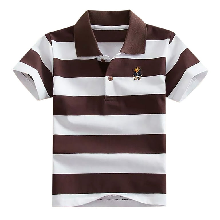 LIhncine Boys Striped Cotton Mesh Polo Shirt Toddler Little Kid Walmart