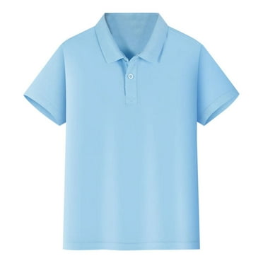 LIhncine Boys and Toddler School Uniform Short Sleeve Polo Shirt (100%Cotton) 4Y-12Y