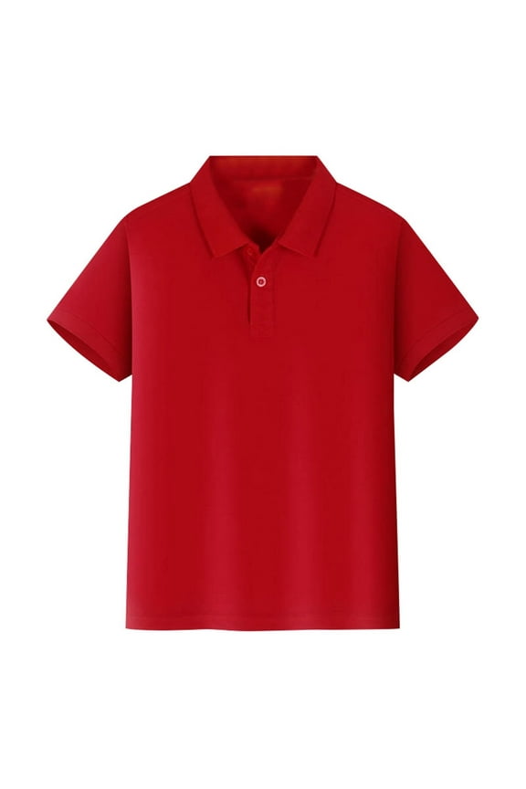 Boys' School Uniform Short Sleeve Polo Shirt (100% Cotton), 4Y-12Y