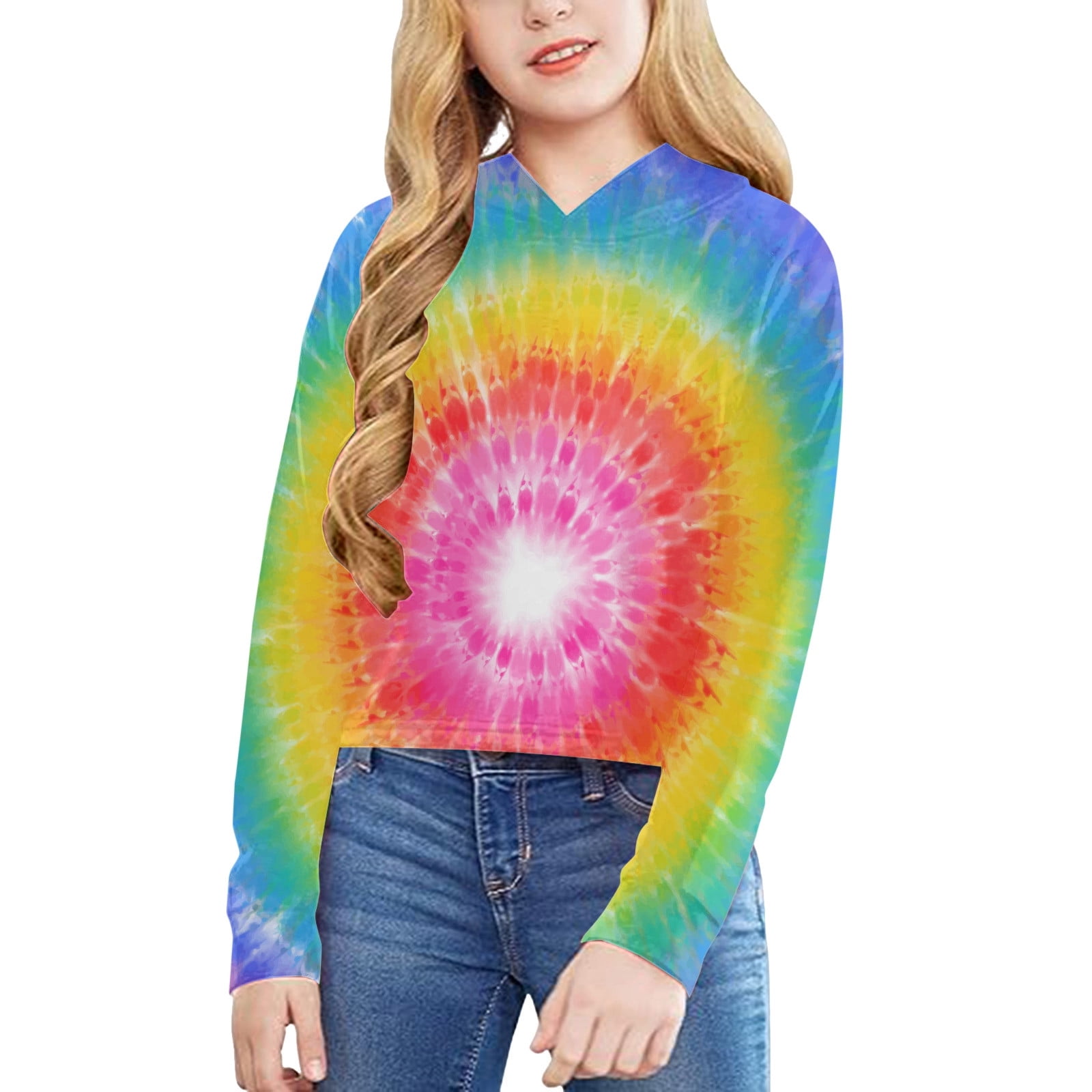 Crop top tie dye sweatshirt hotsell
