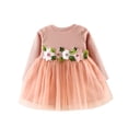 thumbnail image 1 of REDARER Girls Dress,Cute Toddler Baby Girl Floral Tutu Long Sleeve Princess Dress Toddler Girls Dresses(Pink,6), 1 of 6