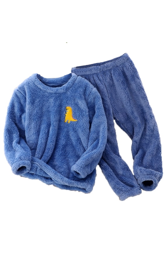 Kids Girls Boys Fluffy Pajamas Set Fuzzy Winter Warm Pj Sets Pullover Pants Plush 2 Piece Loungewear Sleepwear Pockets 2-3 Years
