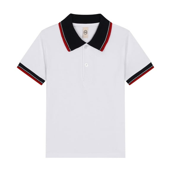 LIhncine Kids' Short Sleeve Polo Shirt, Cotton Knit Polo T-shirt for Boy Girl Toddler Baby