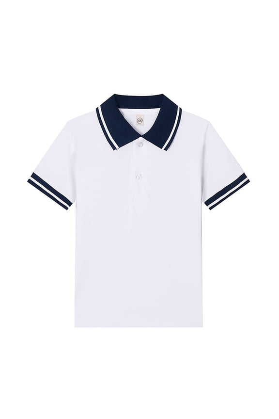 Kids' Soft Polo Shirt Short Sleeve Leisure Solid Print Polos (Boy's and Girl's 5-6 Years)