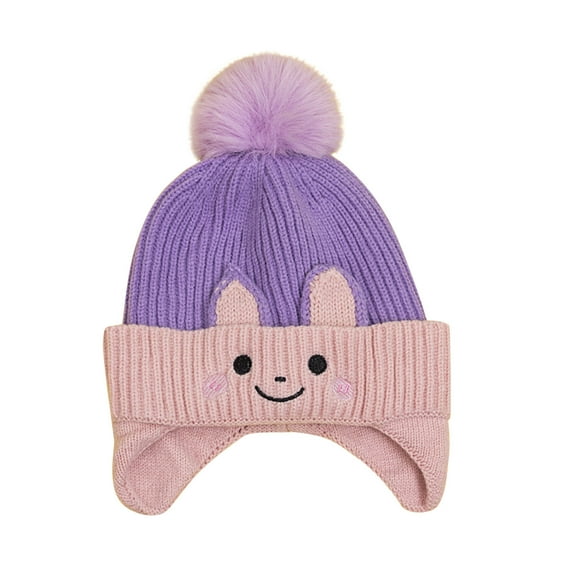 LIhncine Little Girls Winter Sequin Unicorn Beanie Hat with Pompom Knit Cap for Kids Baby Toddler