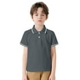 thumbnail image 1 of REDARER Toddler Boys Girls Short Sleeve Casual Solid Gentleman Tops Holiday Shirts T Shirt,for 5-6 Years, 1 of 6