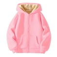 thumbnail image 1 of REDARER Unisex Boy's Girls Winter Warm Sherpa Lined Zip Up Sweatshirt Jacket Kid's Hoodie Outerwear, 1 of 9