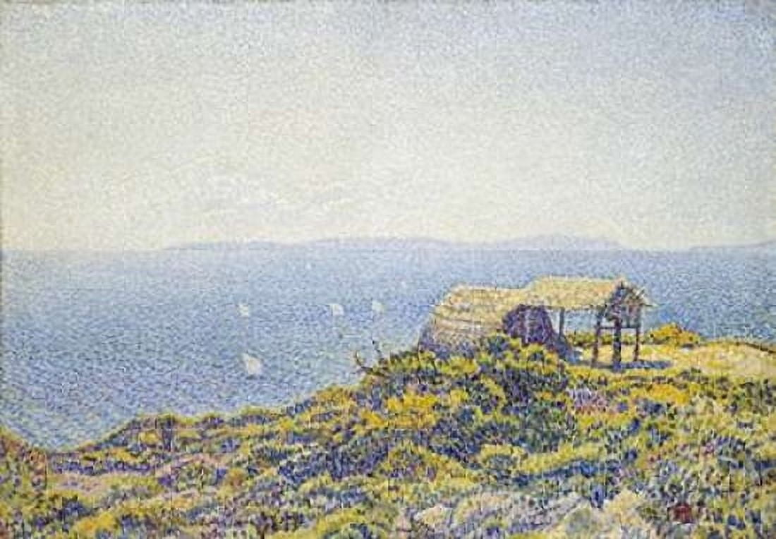 LIle Du Levant Vu Du Cap Benat Canvas Art - Theo Van Rysselberghe (20 x 28)