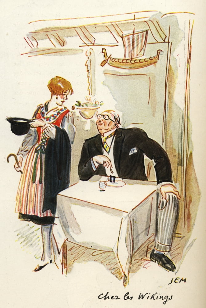 LIllustration 1929 Chez les Wikings Canvas Art - Georges Goursat (18 x 24)