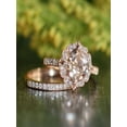 thumbnail image 1 of LImited Time Sale 1.50 carat Round Cut Morganite and Diamond Halo Bridal Set in Rose Gold: Bestselling Design Under Dollar 500, 1 of 2