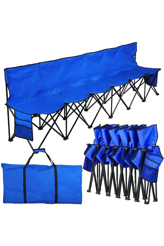 Foldable Sideline Bench 600D Oxford Double Layer Fabric 6 Seats