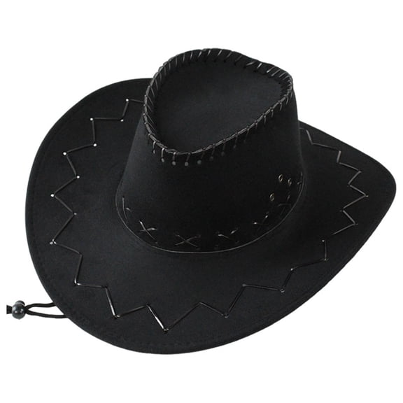 LIspipm Cowboy Hat for Women Men Western Wide Shapeable Brim Sun Hats Classic Cattleman Vintage Caps with Adjustable strap Black 54