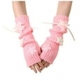 thumbnail image 1 of LIspipm Fingerless Long Gloves for Women Knit Thumb Hole Arm Winter Warmers Wrist Gloves Cute Starts Decorations Arm Sleeves, 1 of 5