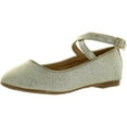 thumbnail image 1 of LJ-Adorababy Girls BA0040/41 Dress Flats with Ankle Strap Closure, Champagne, 3b, 1 of 4