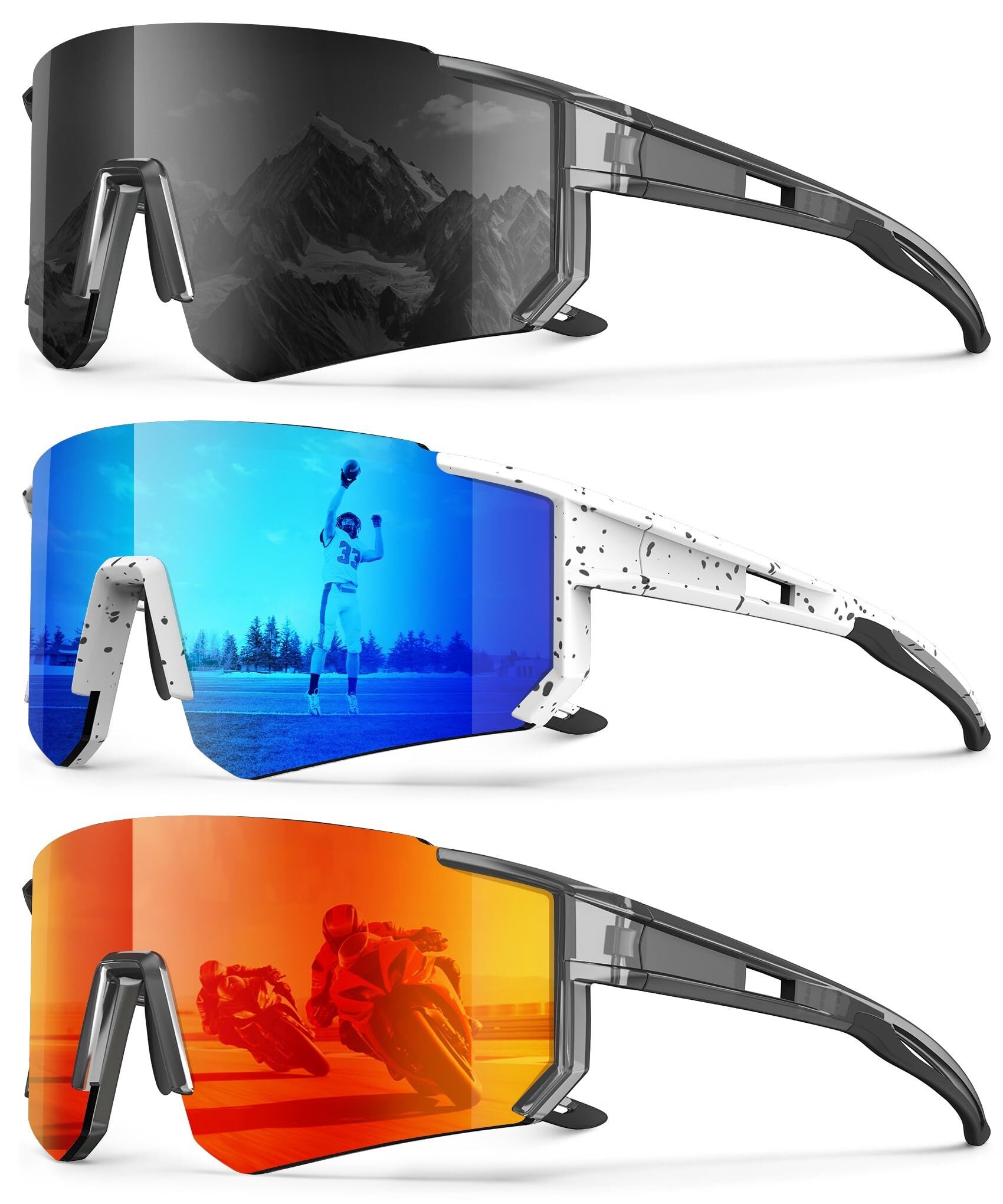 IKTOD Polarized Sports Sunglasses - UV400 Protection, TR90 