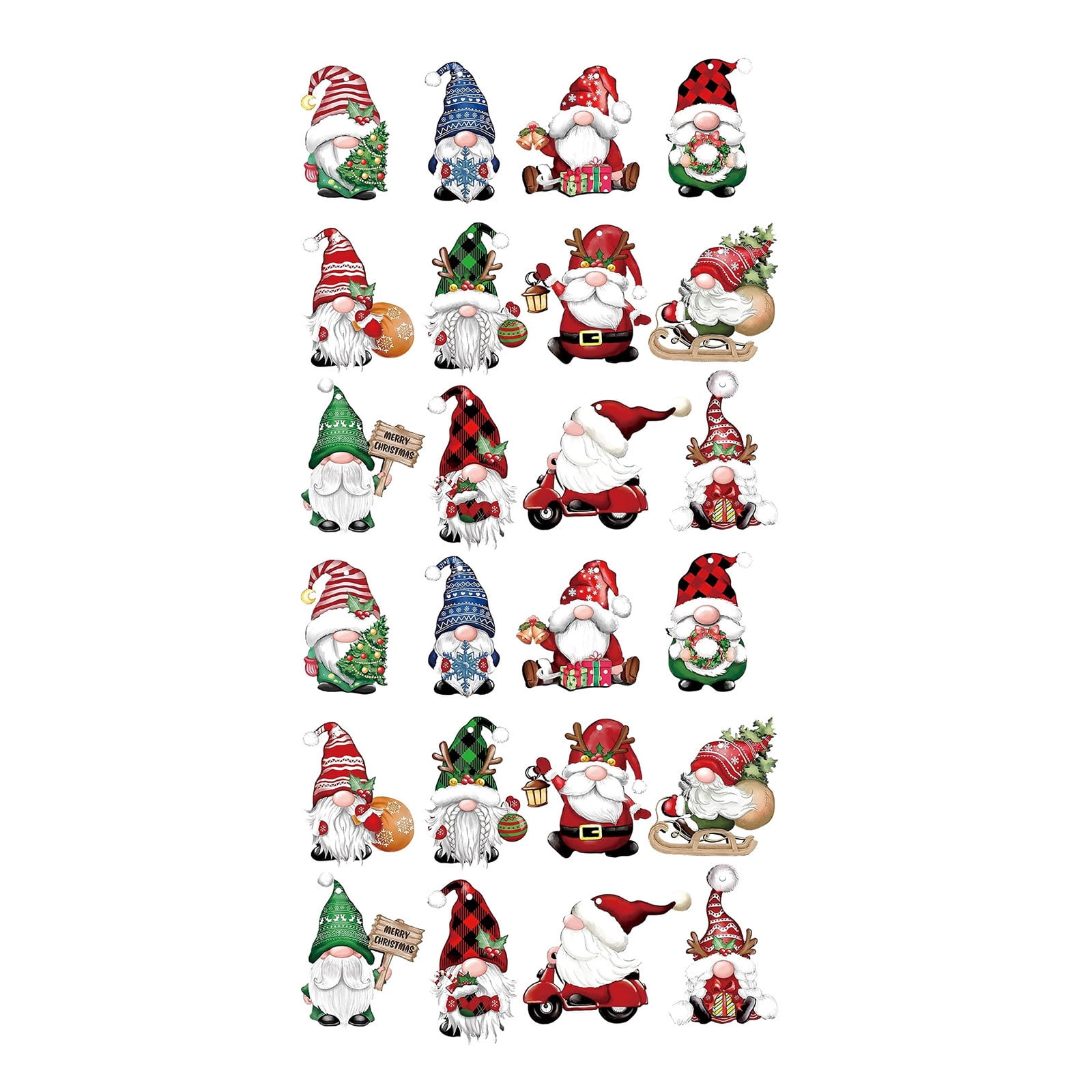 Festive Multicolor Wooden Christmas Gnome Ornaments Set