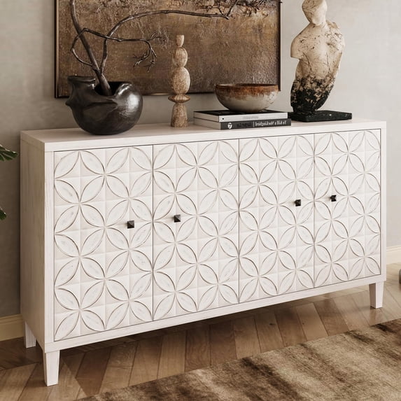 LJAN Sideboard, Storage Cabinet, 4 Door Wooden Cabinet, Storage Cabinet ...