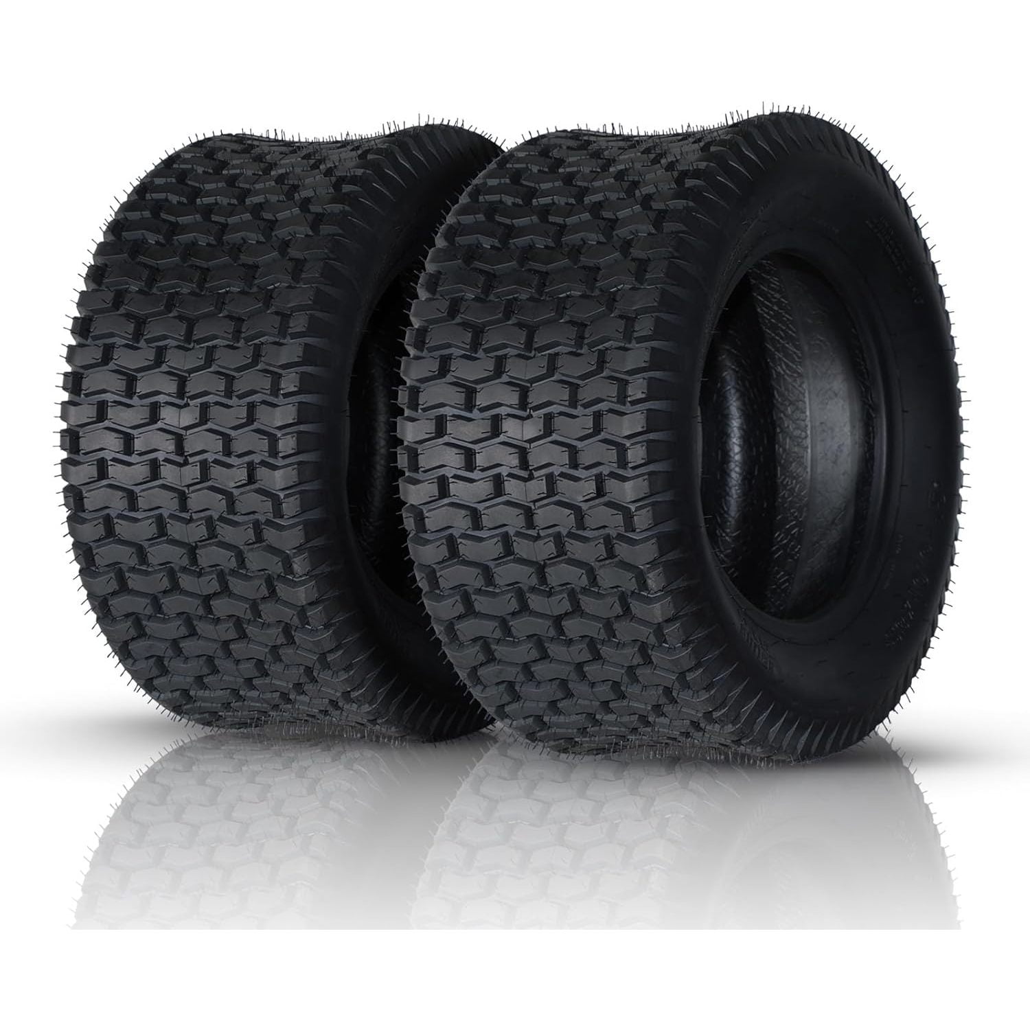LJCP Pack of 2 16x6.50-8 Turf Tires 4 Ply Tubeless Compatible with Garden Tractor Lawn Mower 16x6.5x8