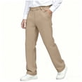 thumbnail image 1 of LJEFF Boys Dress Pants with Pockets, Elastic Waist Regular Fit Stretch Straight Leg Kids School Uniform Khaki Size 6, 1 of 9