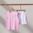 thumbnail image 1 of LJEFF Girls 2PC Quick-Dry Sleeveless Set, Lightweight Breathable Loose Elastic Waist Kilds Summer Fitness Set Pink Size 8, 1 of 9
