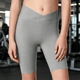 thumbnail image 1 of LJEFF Girls High Waist Biker Shorts, Butt Lift Smooth Stretch Tummy Control Girls Yoga Shorts Gray Size 8 Years, 1 of 9