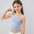 thumbnail image 1 of LJEFF Girls Ribbed Double Strap Camisole Tops, Sleeveless Stretchy Soft Breathable Tank Tops for Kids Toddler Summer Blue Size 12 T, 1 of 9