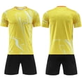 thumbnail image 1 of LJEFF Kids 2PC Soccer Uniform Set, Elastic Waist Quick Dry Summer Short Sleeve Boy Sports Outfit Yellow Size 16, 1 of 5