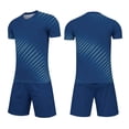 thumbnail image 1 of LJEFF Kids 2PC Soccer Uniform Set, Short Sleeve Summer Quick Dry Elastic Waist Boy Sports Outfit Navy Size 13 T, 1 of 9