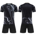 thumbnail image 1 of LJEFF Kids 2PC Soccer Uniform Set, Summer Elastic Waist Quick Dry Short Sleeve Boy Sports Outfit Black Size 16, 1 of 5