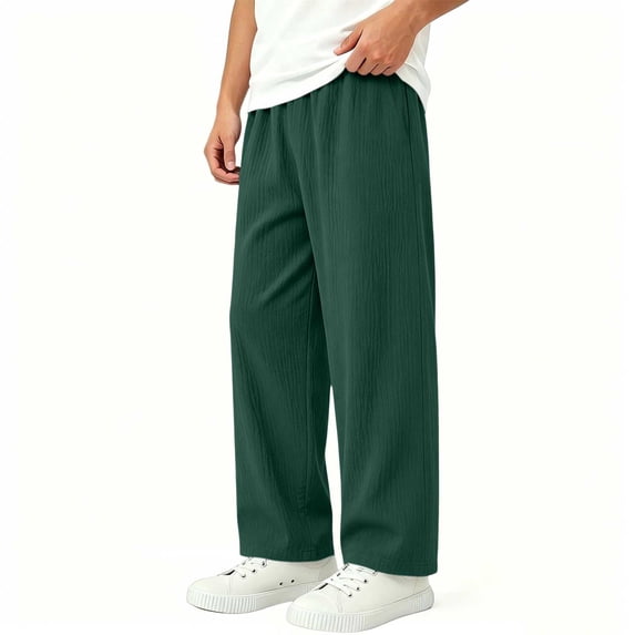 LJEFF Kids Elastic Waist Wide Leg Pants, Solid Color Loose Casual Soft Boys and Girls Trousers Green Size 2 T