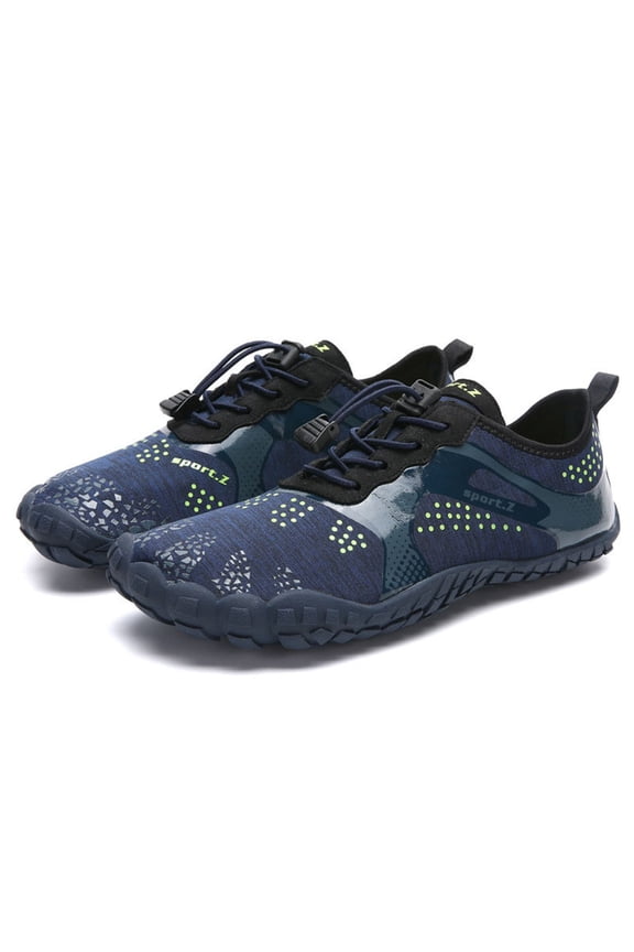 Men Water Shoes, Lightweight Non-Slip Quick Dry Breathable Trail Beach Aqua Sneakers Dark Blue