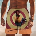 thumbnail image 1 of LJEFF Men's Rooster Print Swim Trunks, Lightweight Quick Dry Drawstring Elastic Waist Funny Beach Board Shorts Multicolor, 1 of 8