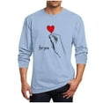 thumbnail image 1 of LJEFF Men's Valentine's Day Long-Sleeve Shirt, Casual Crew Neck Oversize Heart Print Pink, 1 of 5