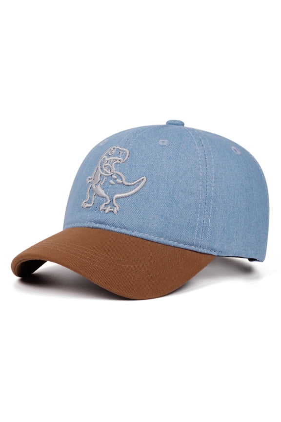 Toddler Cute Baseball Cap, Quick Dry UV Protection Adjustable Breathable Washed Vintage Cowboy Hat for Boys Girls Light Blue Size 2-6 T