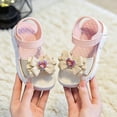 thumbnail image 1 of LJEFF Toddler Girls Bow Sandals, Non-Slip Breathable Cute Lightweight Comfy Open-Toe Summer Shoes for Girls Pink Size 11.5, 1 of 7