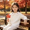 thumbnail image 1 of LJEFF Toddler Girls Peter Pan Collar Shirt, Soft Cotton Embroidery Button Long Sleeve Gift Baby Blouse White Size 1-2T, 1 of 7