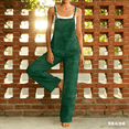 thumbnail image 1 of LJEFF Womens Cotton Linen Overalls, Adjustable Shoulder Straps Straight-Leg Trousers Functional Pockets Wide Leg Casual Summer Jumpsuit Army Green, 1 of 8