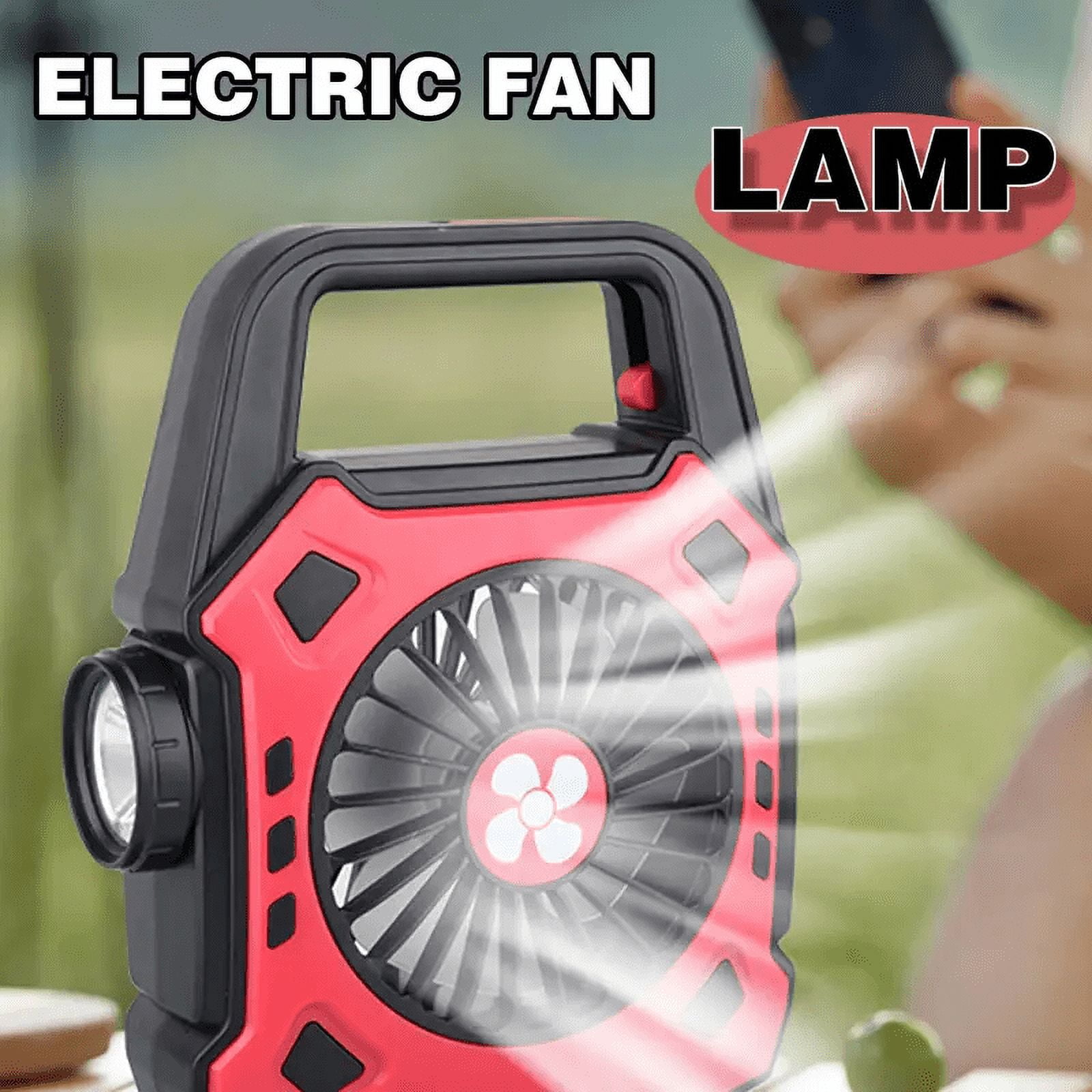 LJJ515 Camping Fan with 4 LED Lantern 8 Speeds Desk Fan 20000mAh Battery Portable Outdoor Fan for Outdoor Camping and Fishing