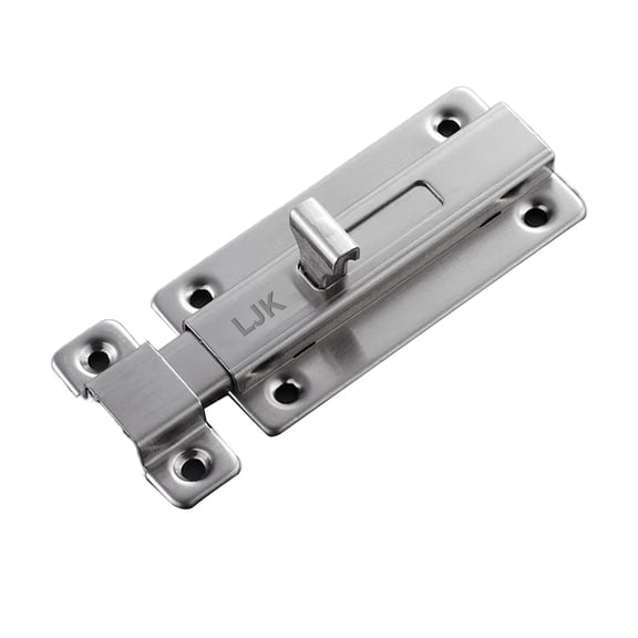LJK Latch bars of metal, Heavy Duty Door Latch with Padlock Hole, Adjustable Latch Lock