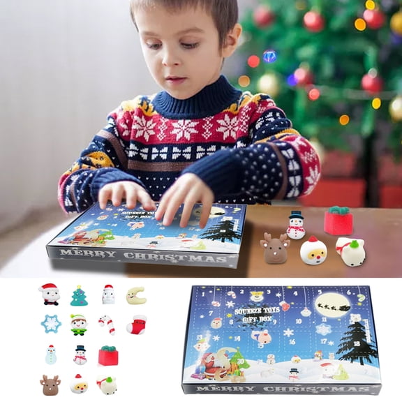 LJMsdf 24-Day Christmas Countdown Gift Box, Advent Calendar for 24pcs Squishies Ornament, Christmas Party Favors Gift
