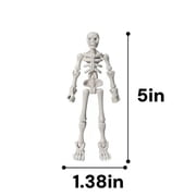 LJMsdf 5in Multi-Jointed Skeleton Action Figure, Posable Mini Skull Model, Halloween Desk Decor