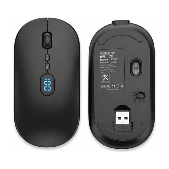 LJMsdf AI Smart Voice Mouse Wireless Bluetooth Rechargeable 2.4G USB LED Display 4.52" Ergonomic Silent Mouse for Laptop PC Office