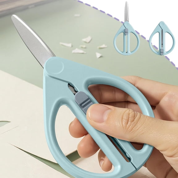 LJMsdf Retractable Safety Scissors, 5.66 Inch Blunt Tip Portable Shears for Office & Travel Use