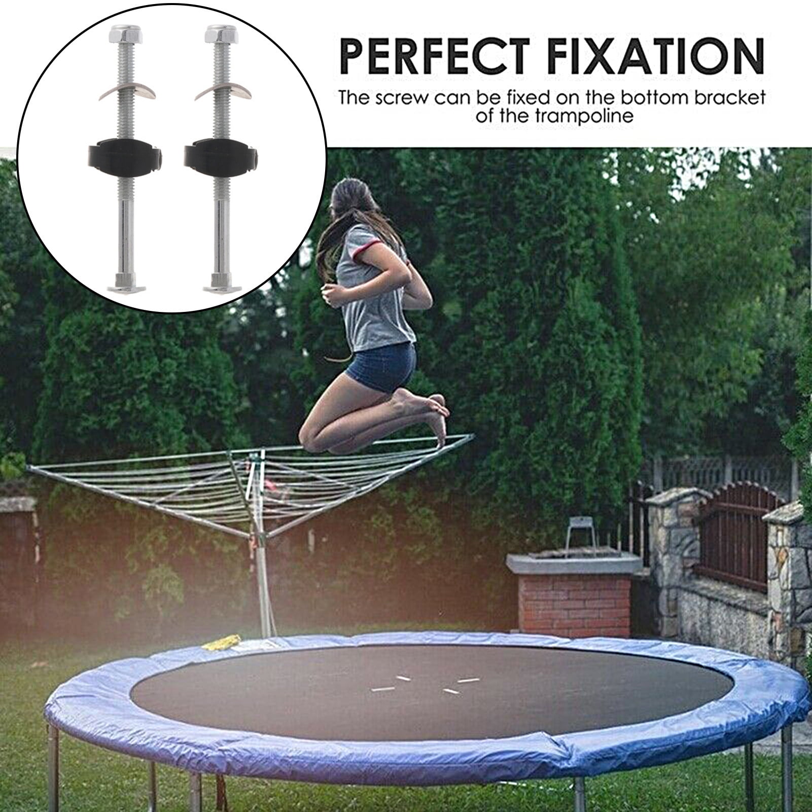 LJNYFDC Extra Stability Trampoline Screws Long Trampoline Screws Set with Wrench Heavy Duty