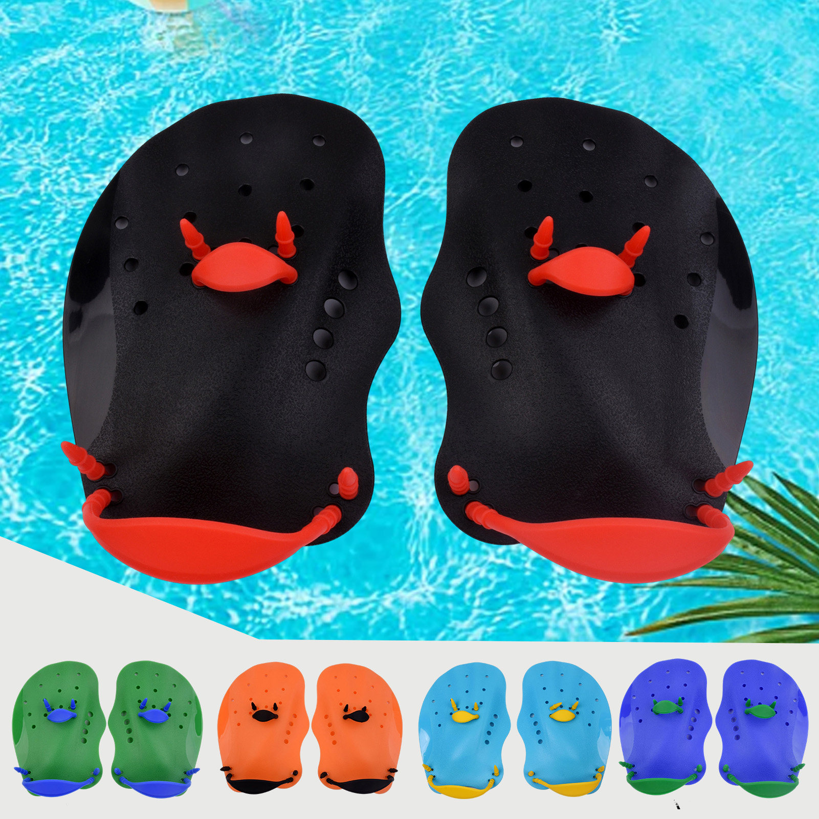 LJNYFDC Swim Hand Fins Ergonomic Shape 1 Pair Beginner Hand Paddles