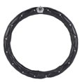 LJT Car Steering Wheel Cover Black Crown Crystal Style Anti Slip