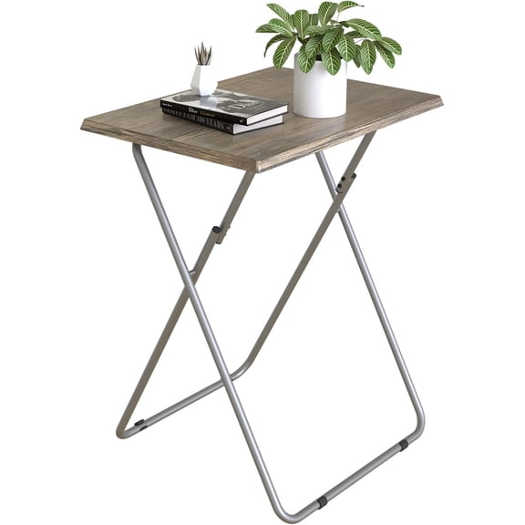 LJTER Portable Folding TV Tray Table TV Dinner Tray with Sturdy MDF,Eating Trays for Living Room with No Assembly Required 15 x 18.9 x 26in (3D,1PC)