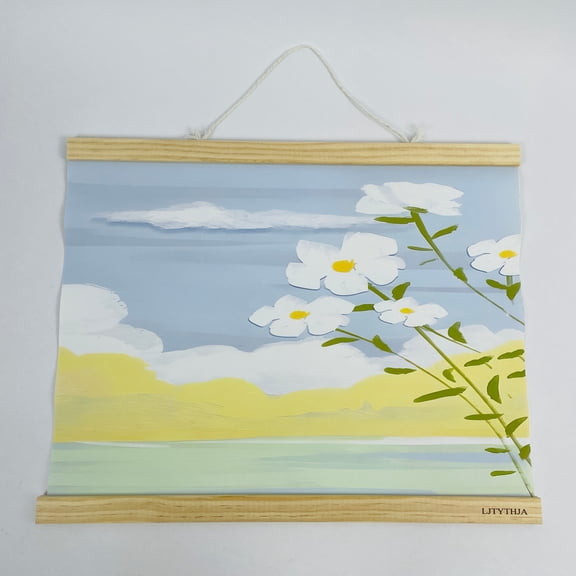 LJTYTHJA Scroll Hanging Painting Canvas Scroll Art Painting Outdoor Landscape Painting