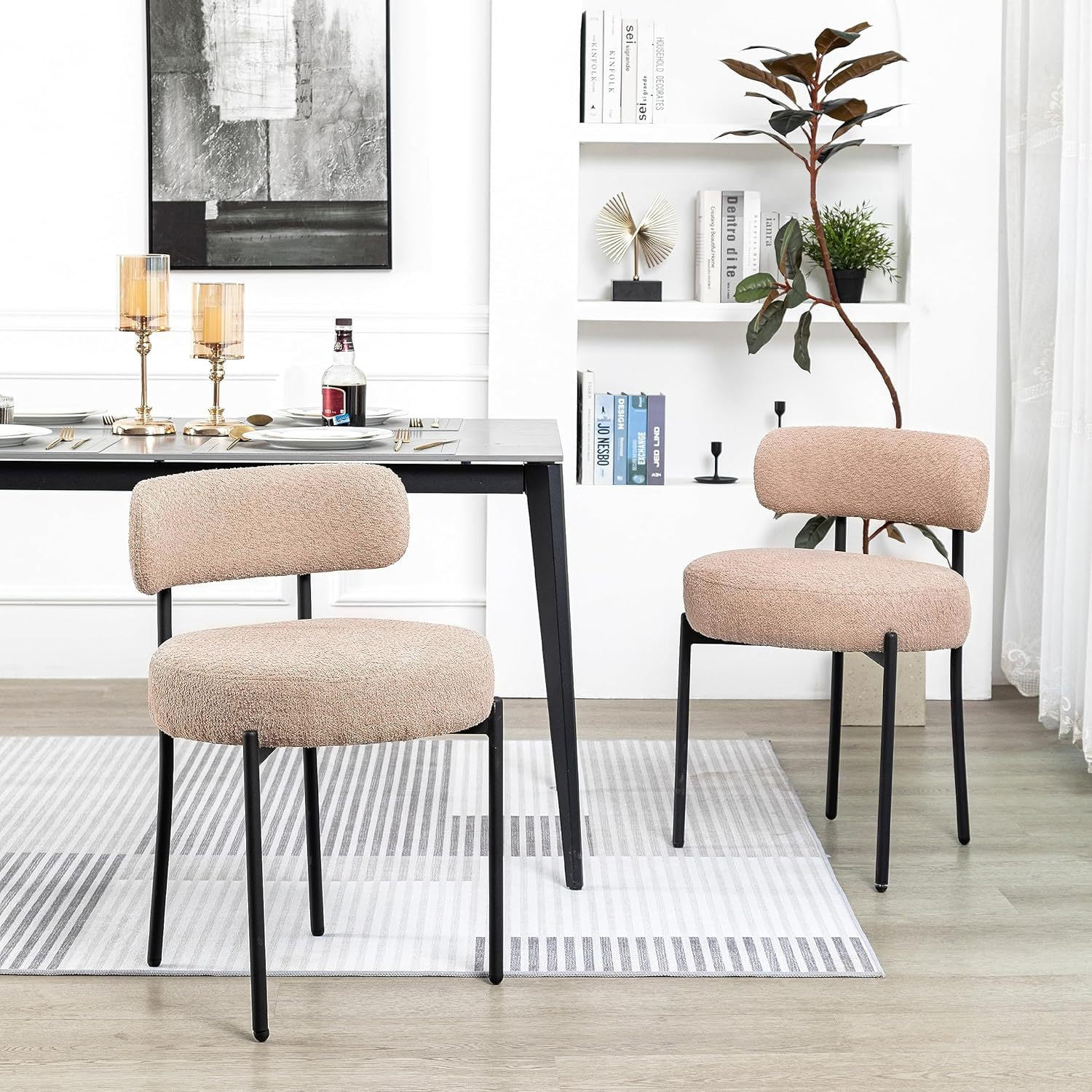 LJUP Kitchen Chairs Mid-Century Modern Dining Chairs Set of 2, Kitchen ...