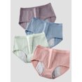 thumbnail image 1 of LJVOGUES 4 Pack Period Underwear for Women Heavy Flow High Waisted Menstrual Panties Teens Cotton Postpartum Hipster, 1 of 7